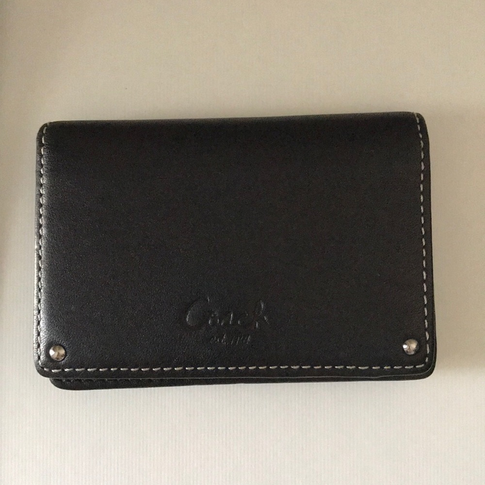 Authentic Coach leather black card holder